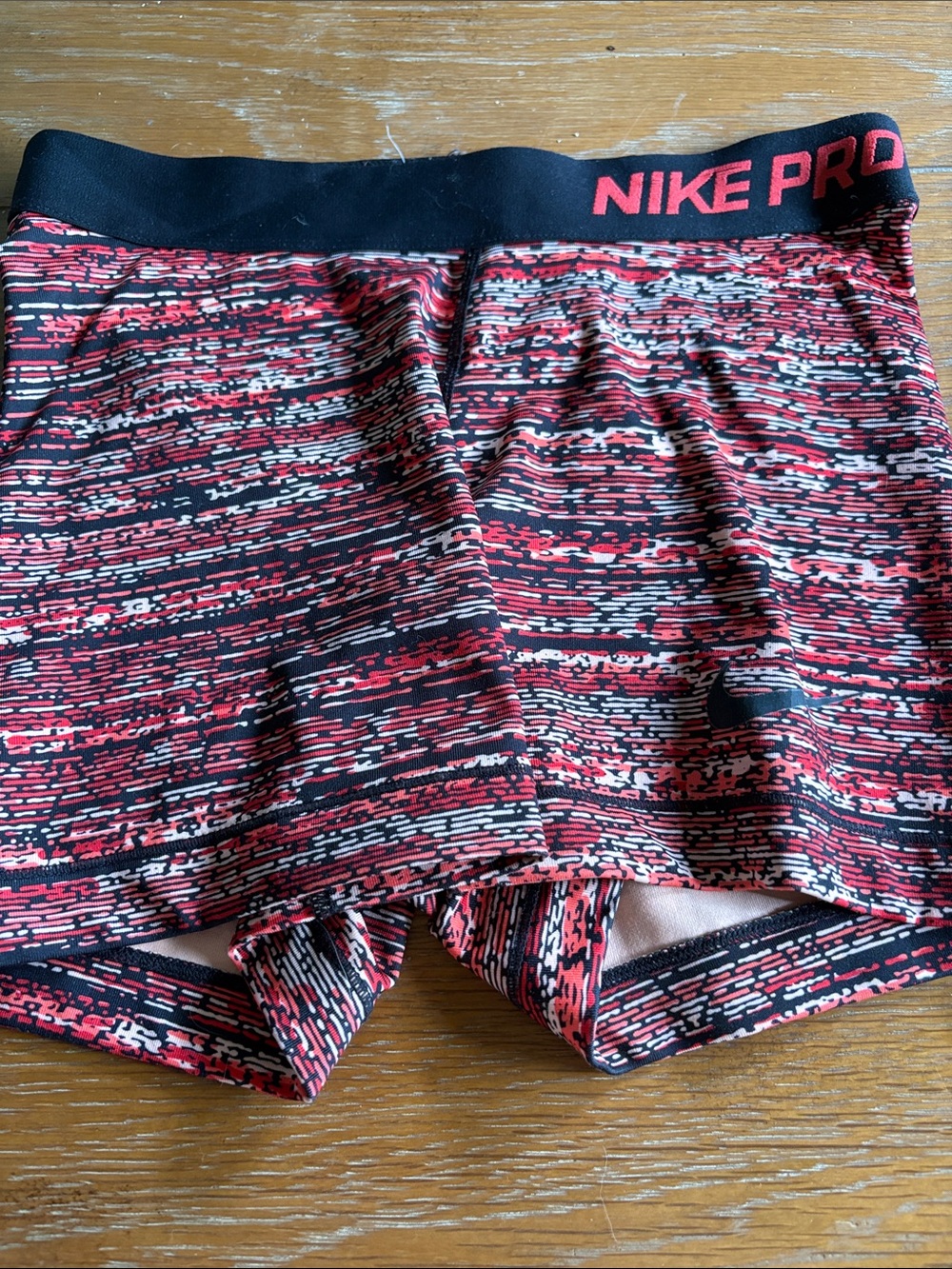 Nike Pro Red and Black Patterned dri-fit Shorts